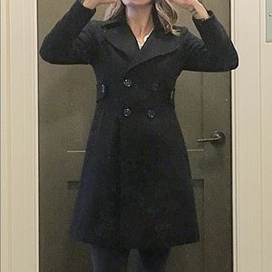 Black wool winter coat - double breasted